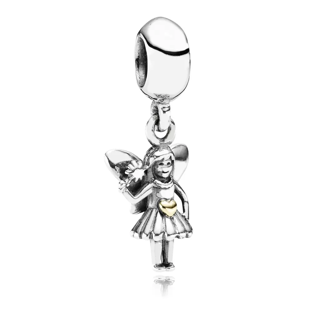 charm pandora de prata e ouro fada 791032