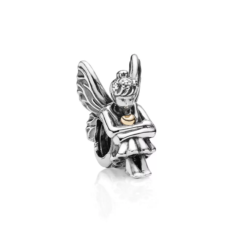 charm pandora de prata e ouro fada ninfa 791206