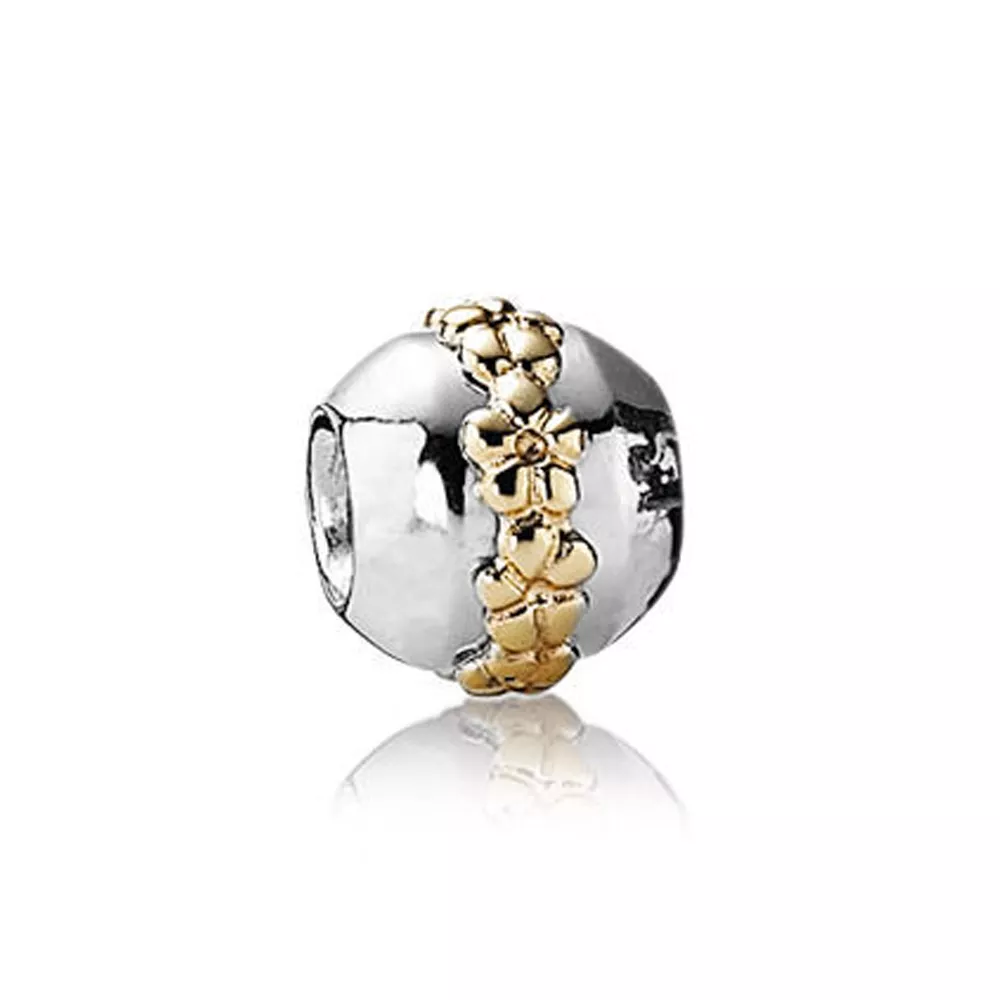 Charm PANDORA de Prata e Ouro Flor de Saturno - 790179