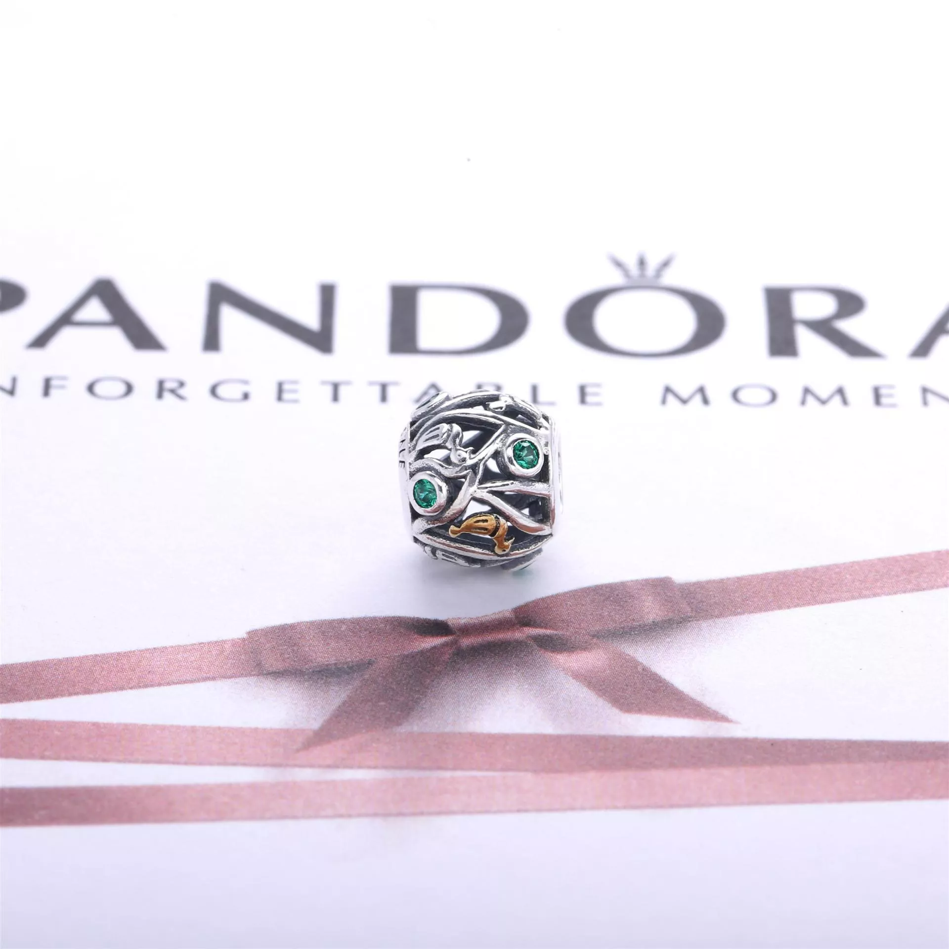 Charm PANDORA de Prata e Ouro Pássaros da Floresta - 791213CZN