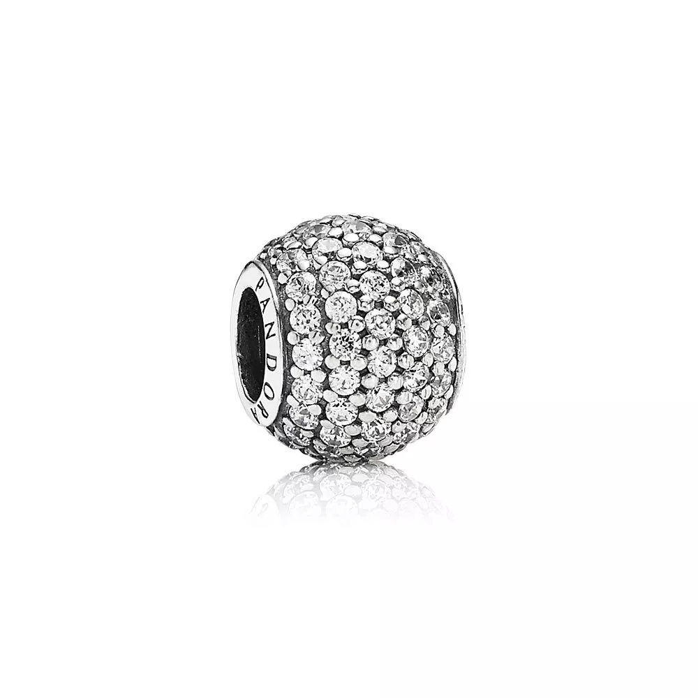 charm pandora de prata e pavê de zircônias 791051cz