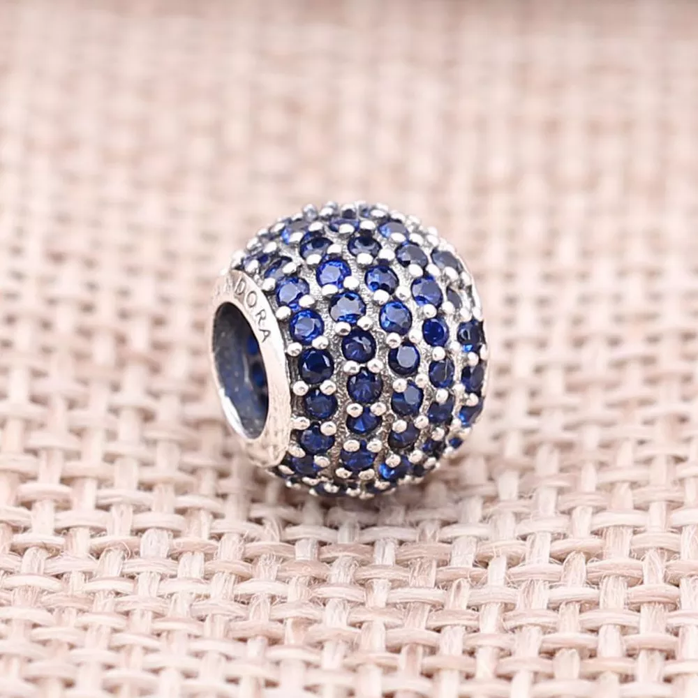 Charm PANDORA de Prata e Pavê de Zircônias Azul - 791051NCB