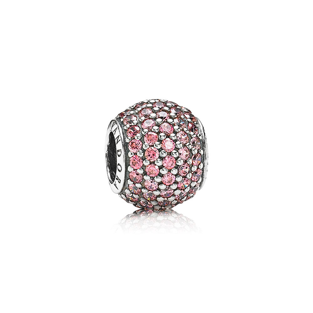charm pandora de prata e pavê de zircônias rosa 791051czs