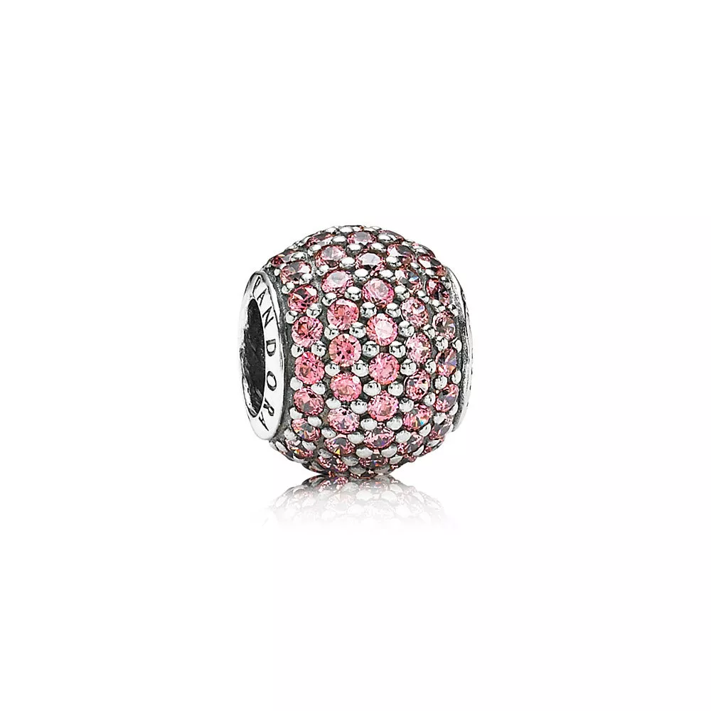 charm pandora de prata e pavê de zircônias rosa 791051czs