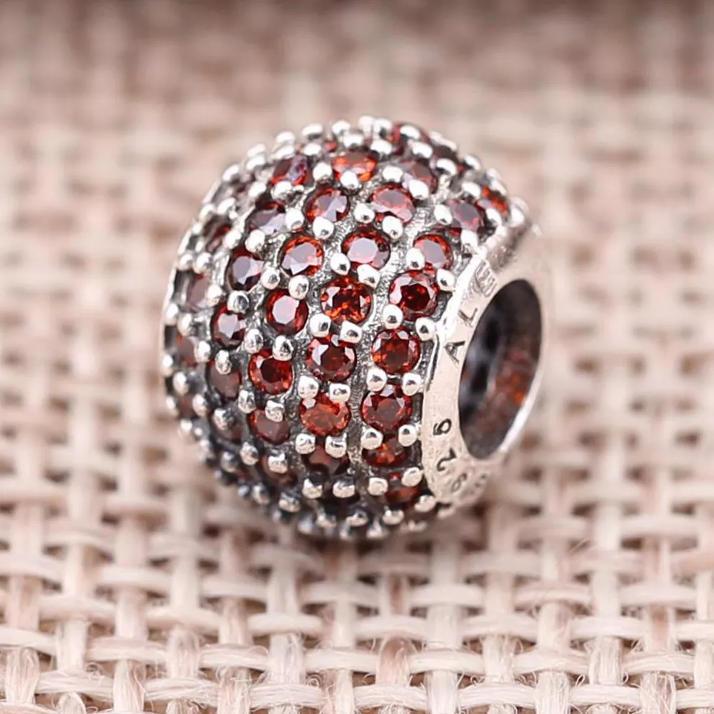 Charm PANDORA de Prata e Pavê de Zircônias Rosa - 791051CZS