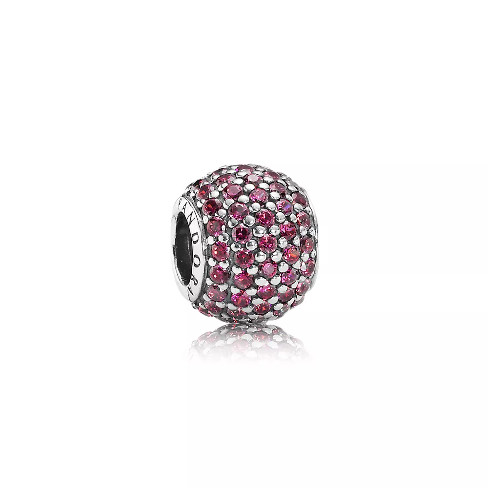Charm PANDORA de Prata e Pavê de Zircônias Vermelho - 791051CZR