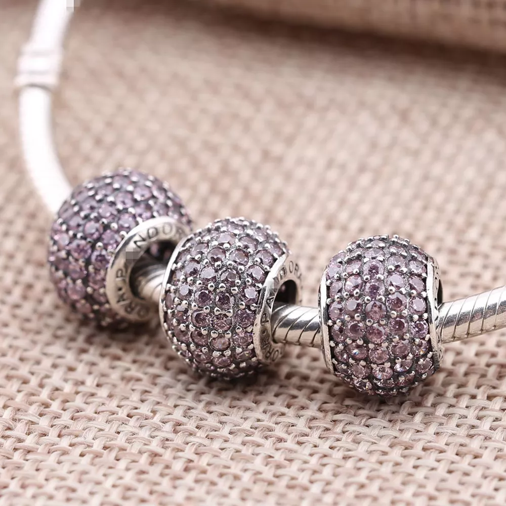 Charm PANDORA de Prata e Pavê de Zircônias Vermelho - 791051CZR