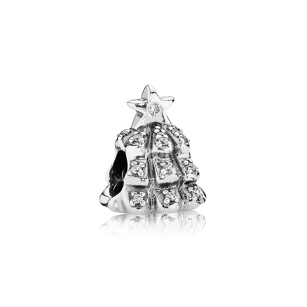 charm pandora de prata e pavê árvore de natal 791239cz