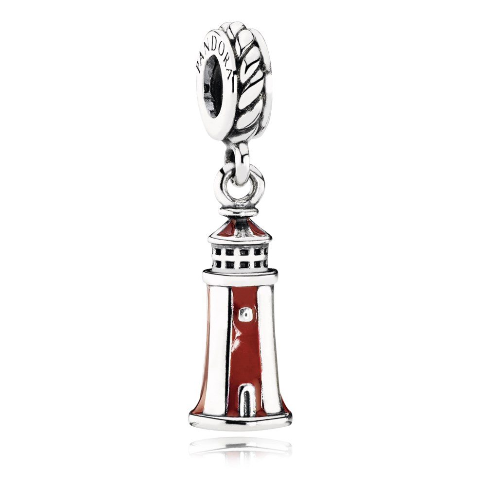 charm pandora de prata esmaltado farol 791137en42