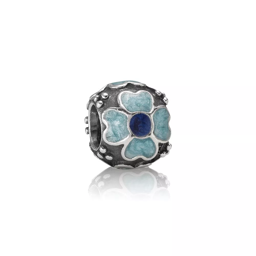 Charm PANDORA de Prata Esmaltado Flor Azul - 790433EB