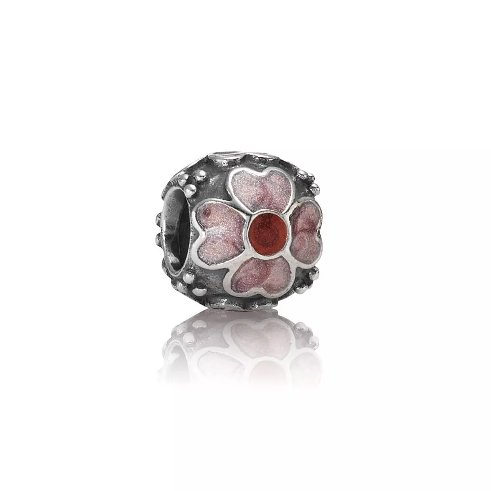 Charm PANDORA de Prata Esmaltado Flor Vermelha - 790433ER