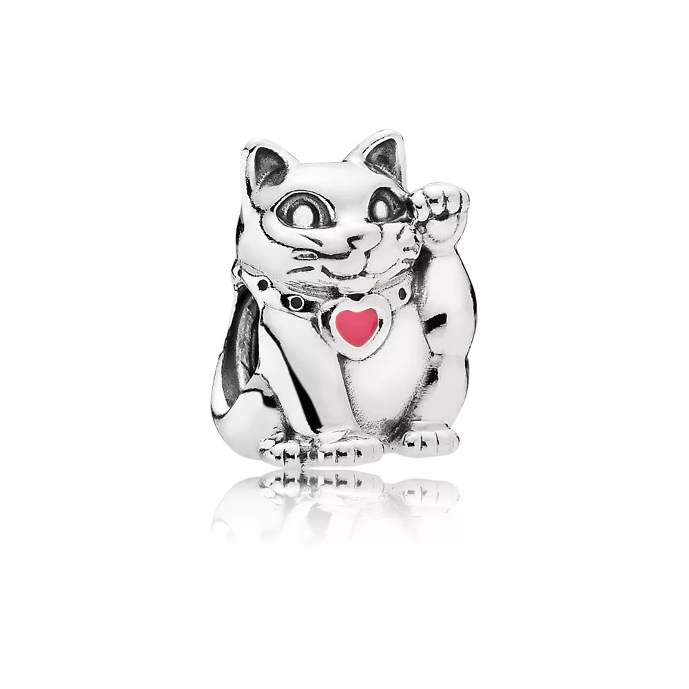 Charm PANDORA de Prata Esmaltado Maneki-Neko - 790989EN05