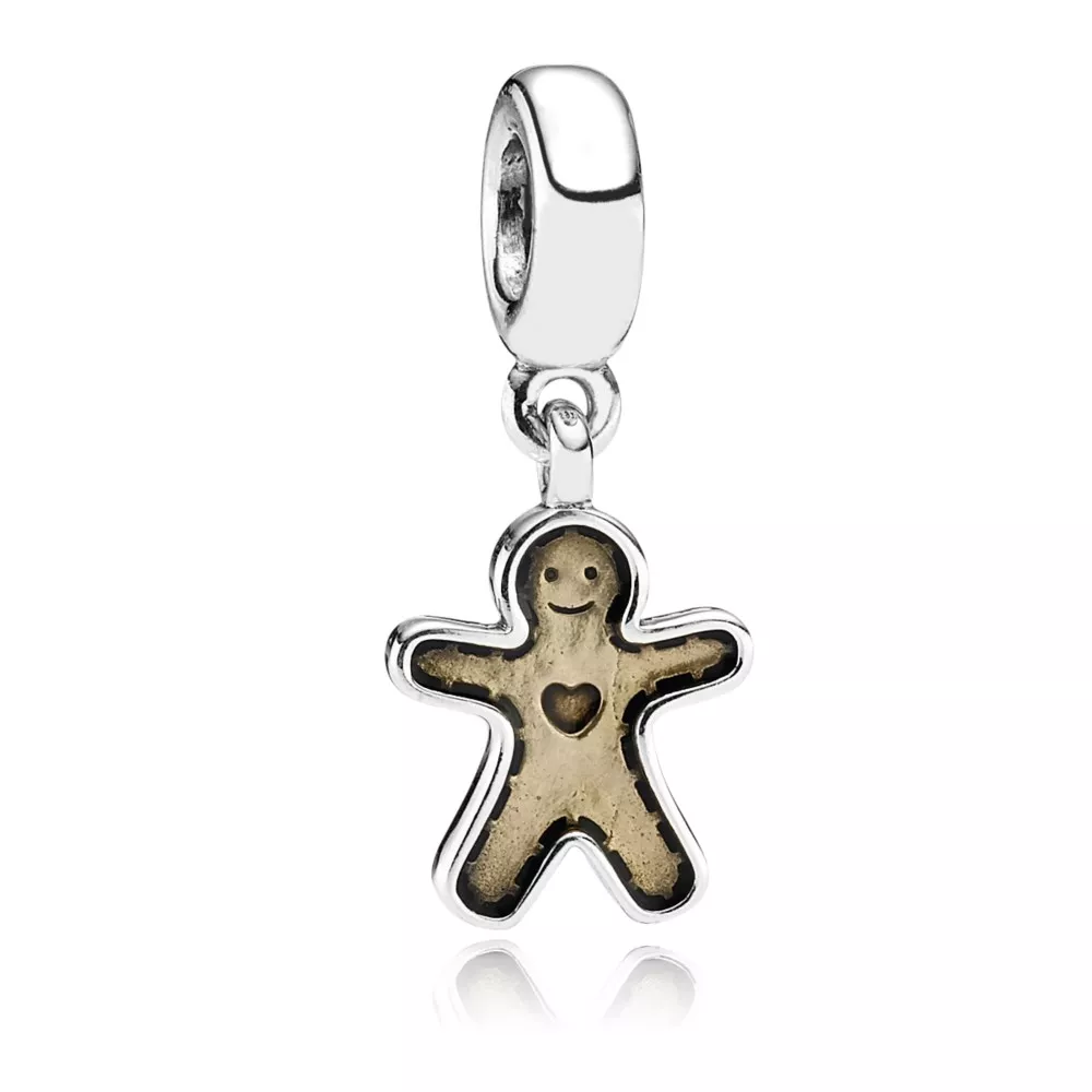 charm pandora de prata esmaltado pendente ginger bread 790997en29