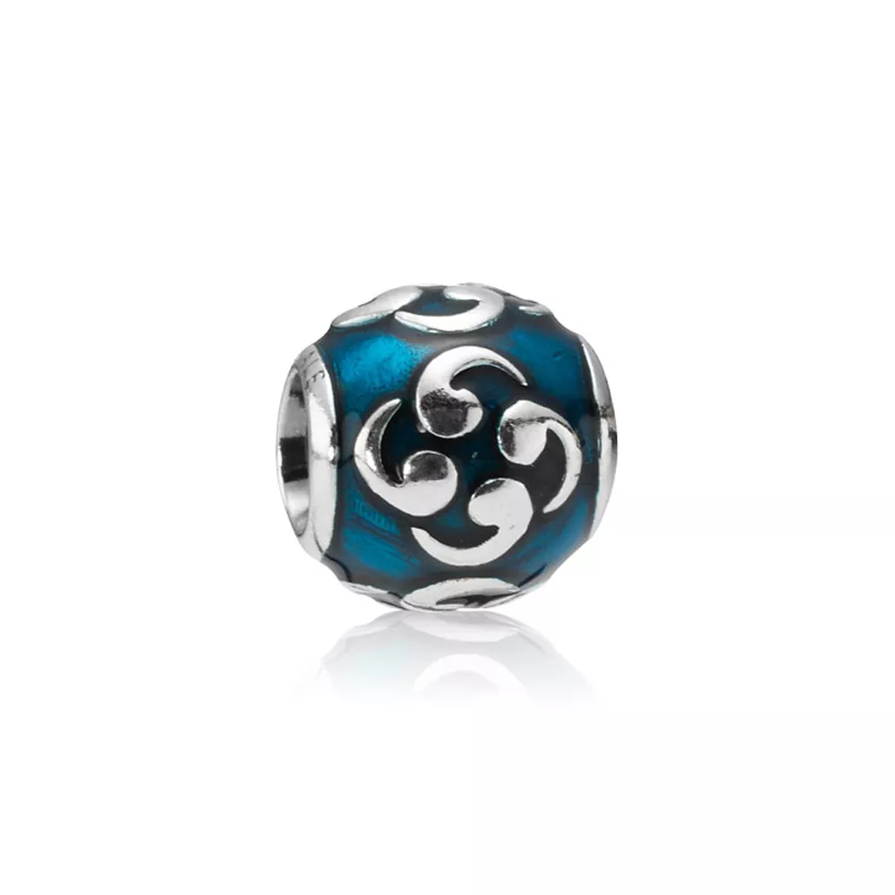 charm pandora de prata esmaltado turquesa 790491en08