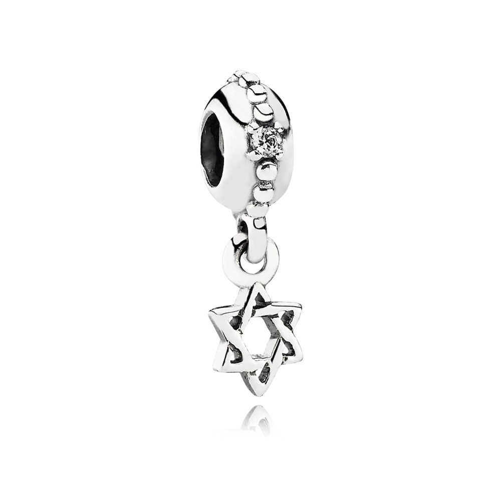 charm pandora de prata estrela de davi