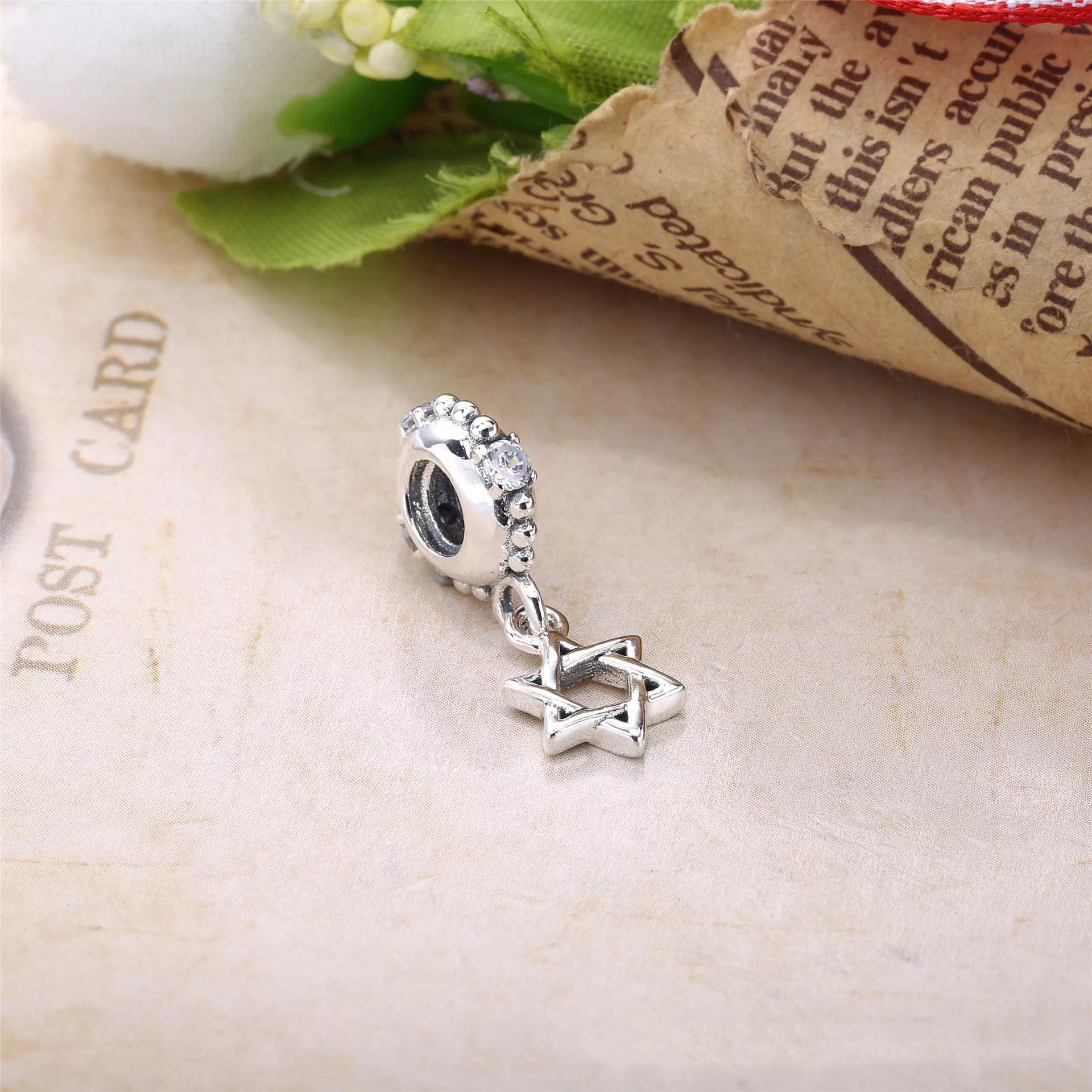 Charm PANDORA De Prata Estrela De Davi