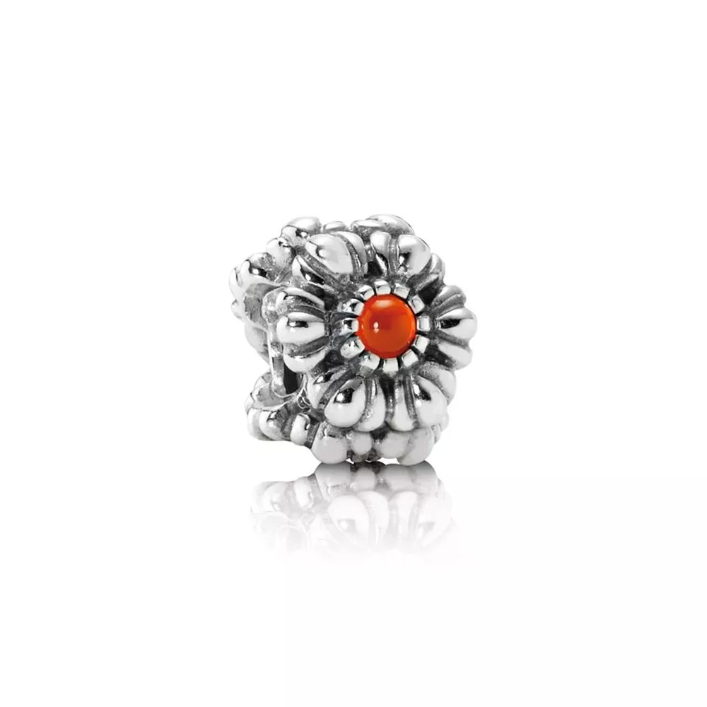 Charm PANDORA de Prata Flor Cornalina - 790580CAR