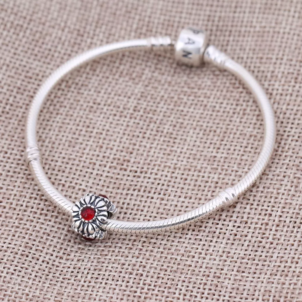 Charm PANDORA de Prata Flor Cornalina - 790580CAR