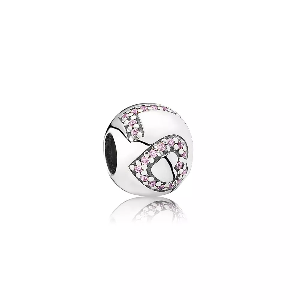 charm pandora de prata love pavê rosa 791196pcz
