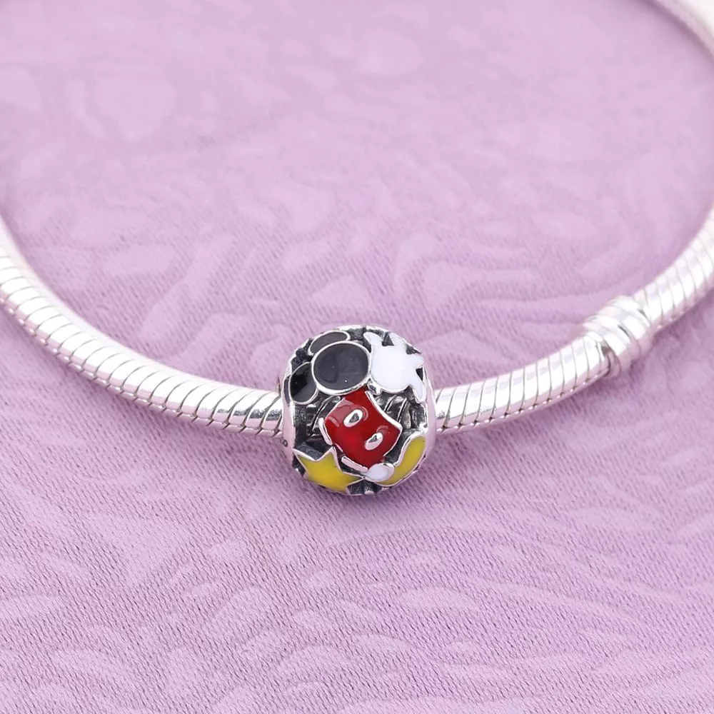 Charm Pandora de prata Mickey Mouse "Mickey Mania"