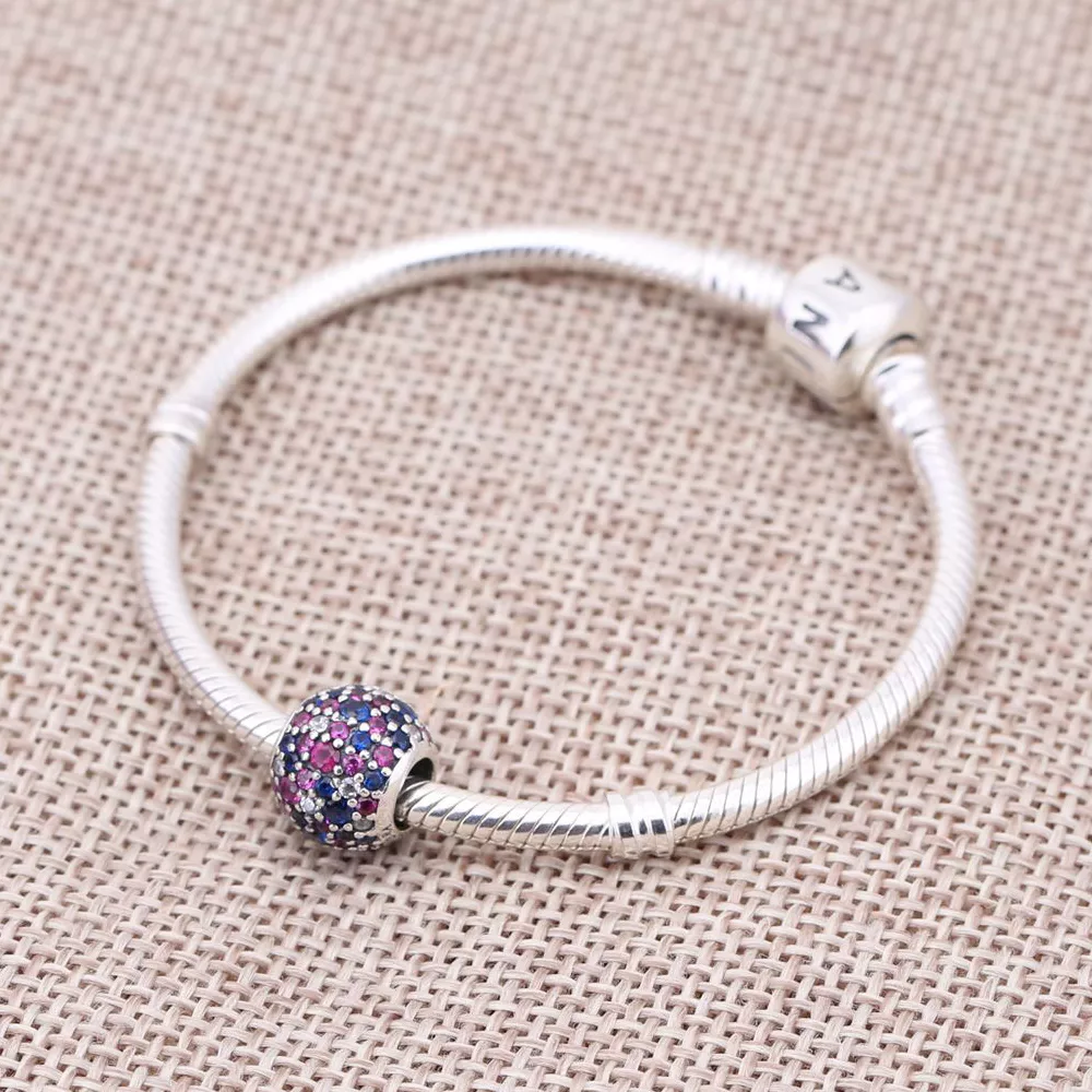Charm PANDORA de Prata Pavê Mix de Cores - 791261ACZMX