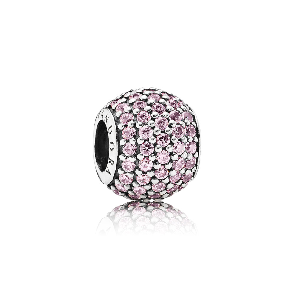 charm pandora de prata pavê rosa claro 791051pcz