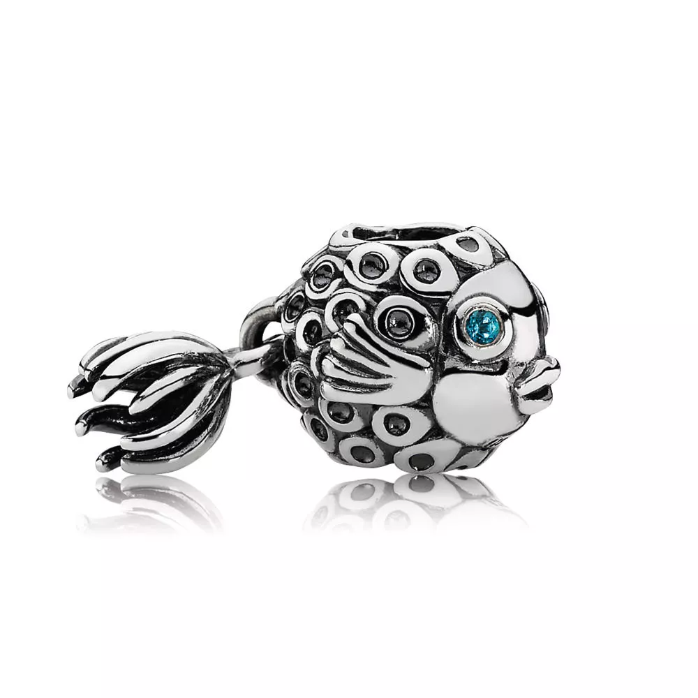 Charm PANDORA de Prata Peixe Anjo com Topázio Azul - 791108TPP