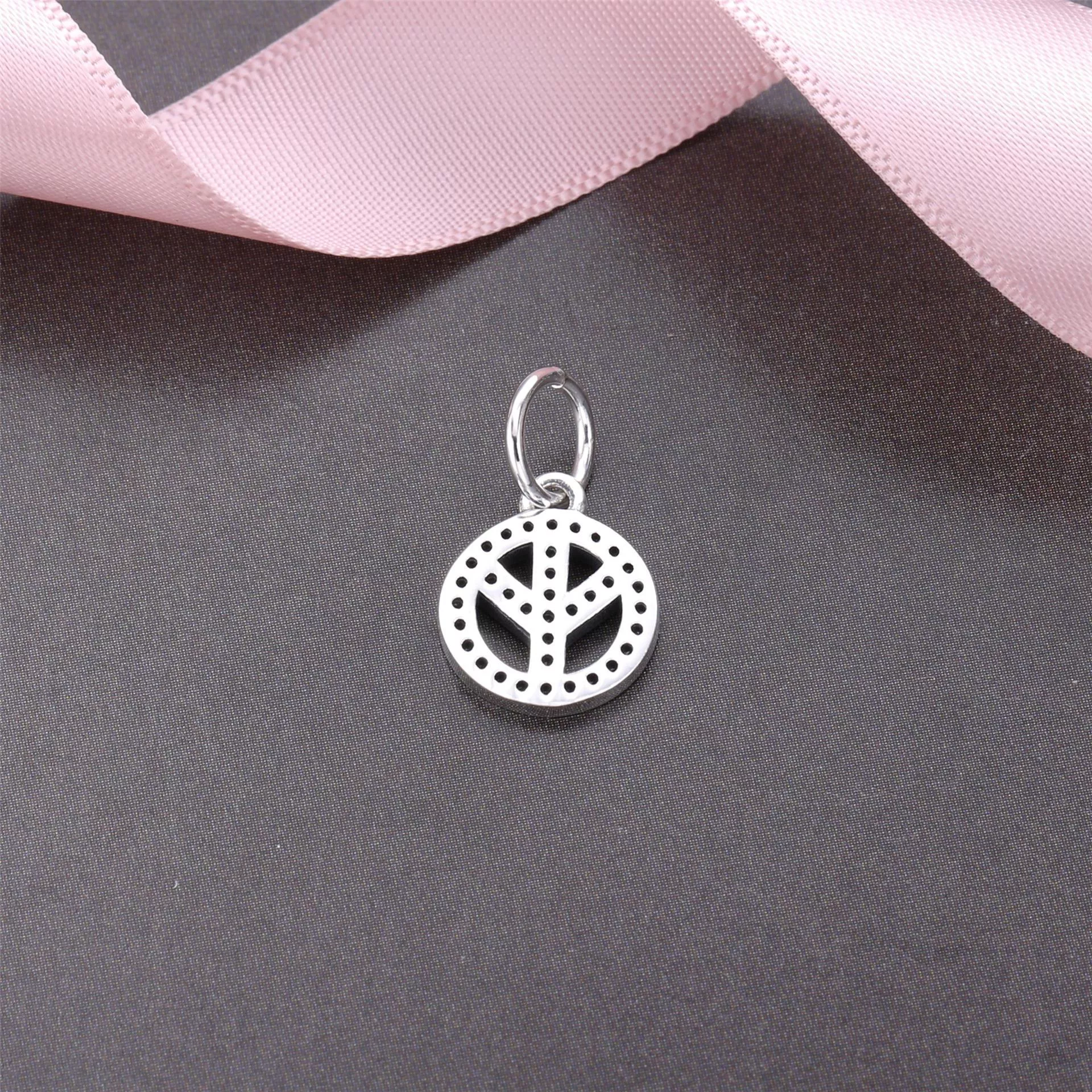 Charm PANDORA de Prata Pendente Brilhante Paz & Amor - 791308CZ