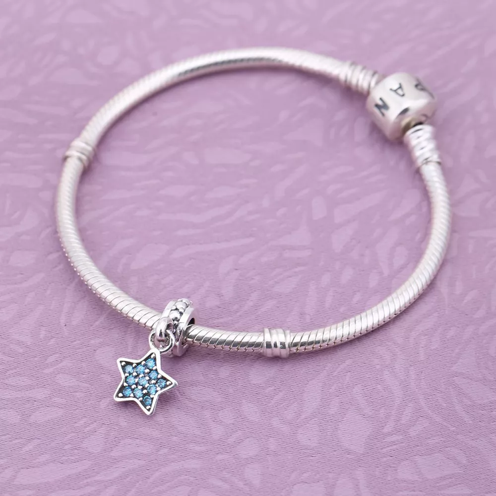 Charm PANDORA de Prata Pendente Estrela de Pavê Azul - 791024CZB