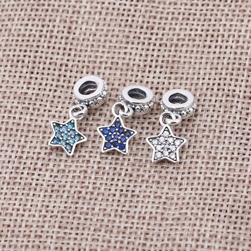 Charm PANDORA de Prata Pendente Estrela de Pavê Azul - 791024CZB
