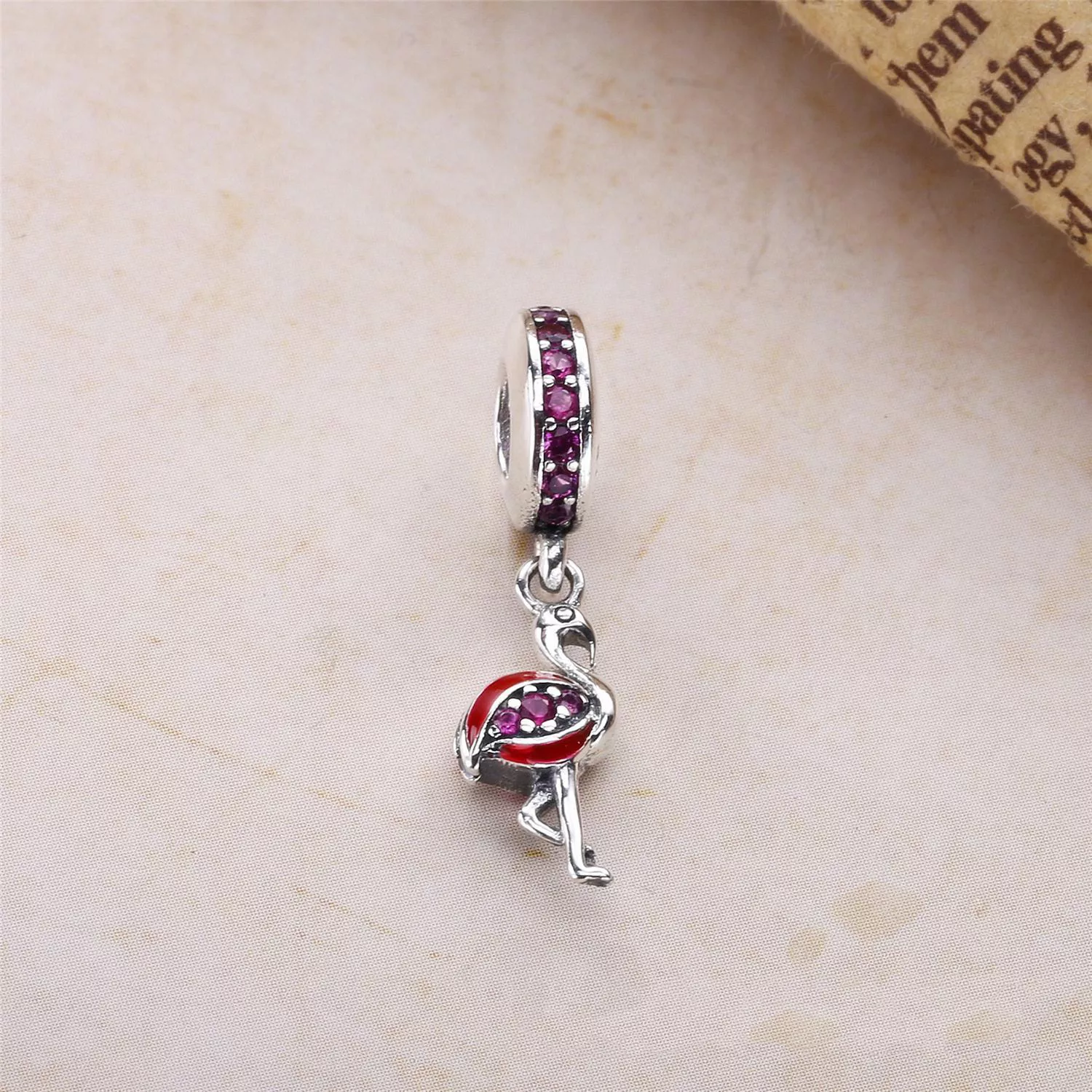 Charm PANDORA de Prata Pendente Flamingo - 791294CZS
