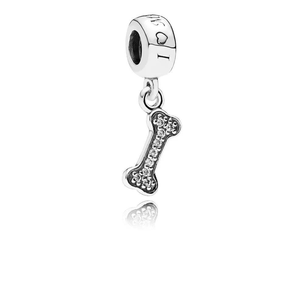 Charm PANDORA de Prata Pendente "I Love my DOG" - 791263CZ