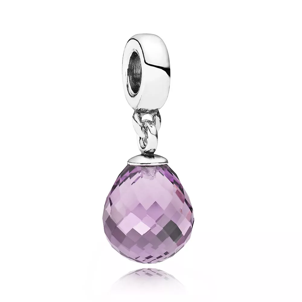 Charm PANDORA de Prata Pendente Murano Facetado Lilás - 791602CPE