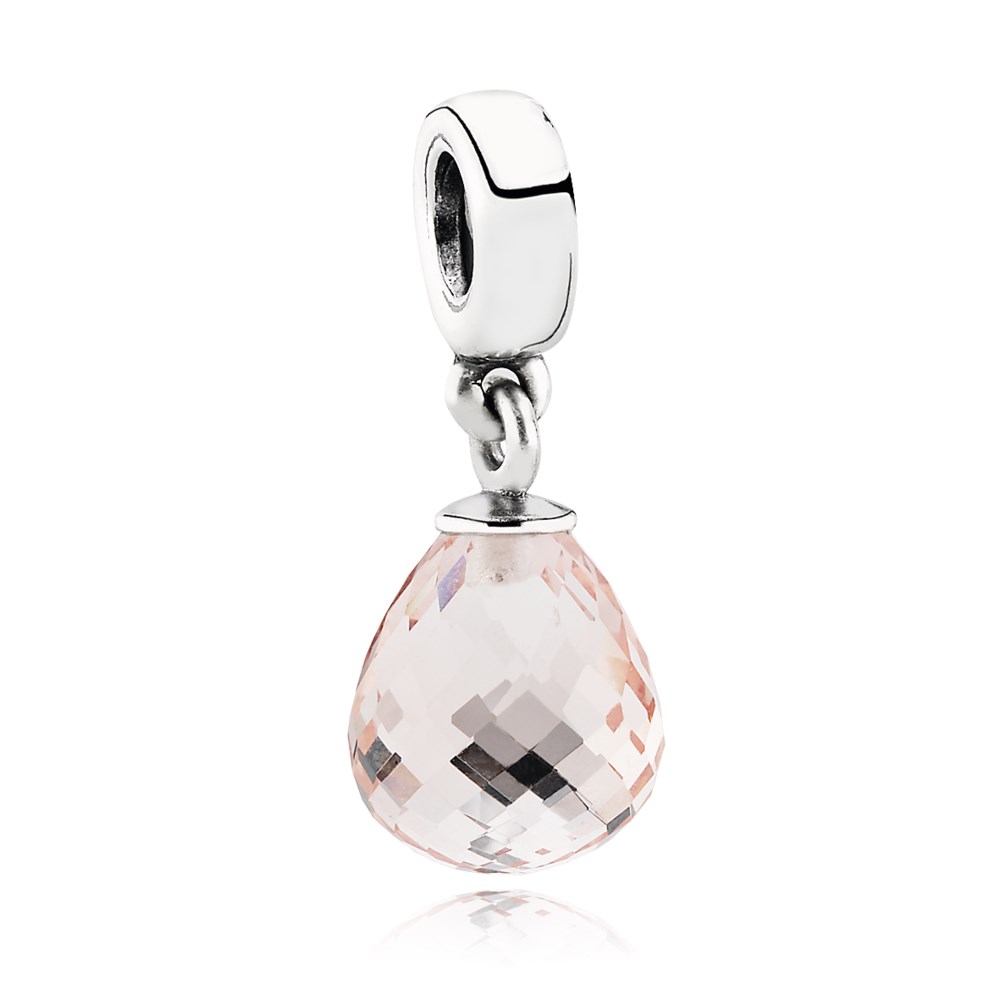 charm pandora de prata pendente murano facetado rosa 791602cpk