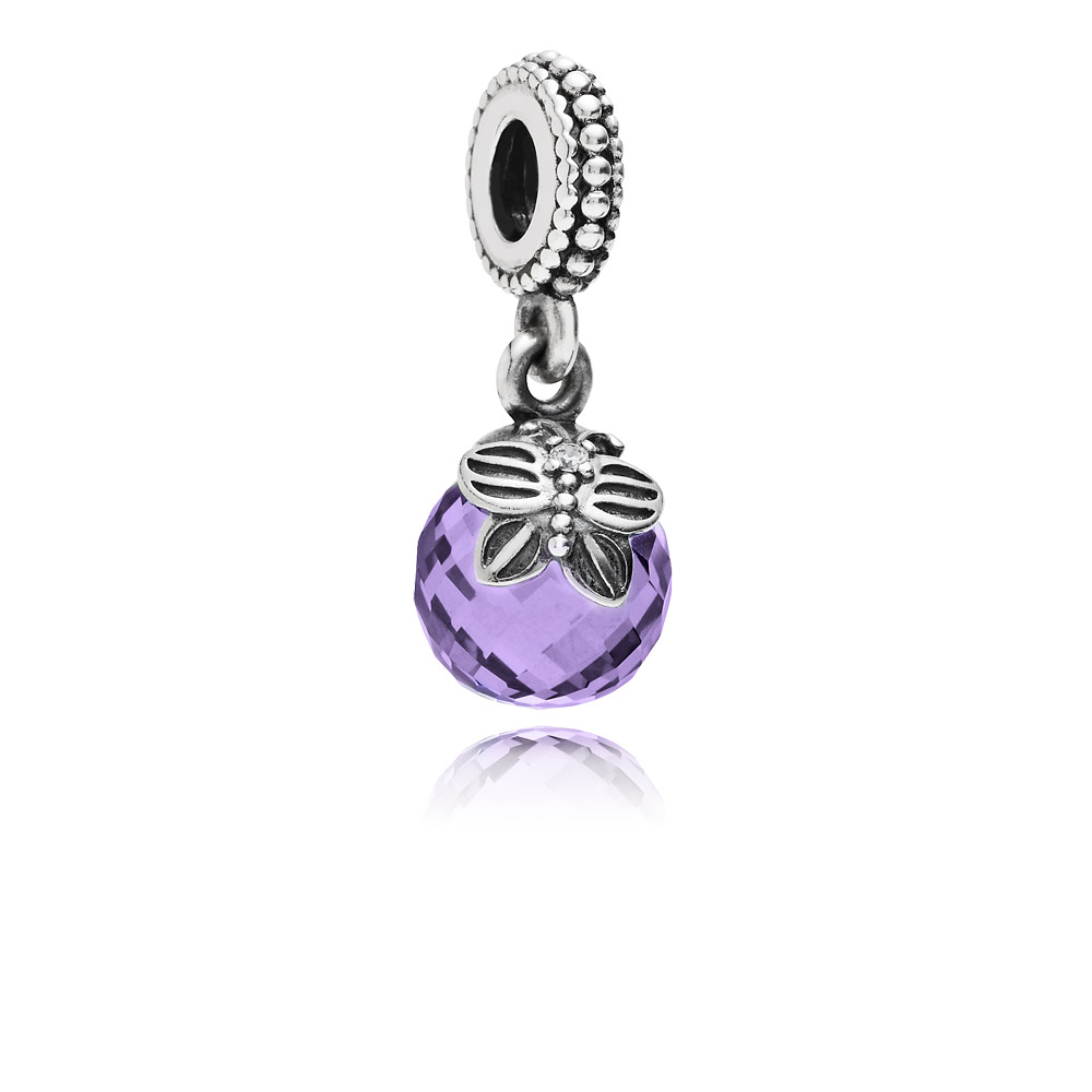 charm pandora de prata pendente pequena borboleta lavanda 791258acz