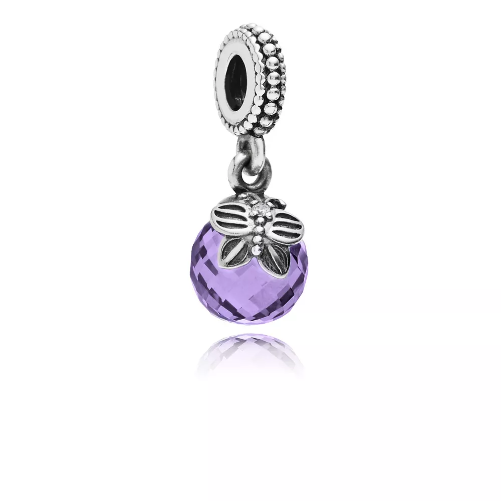 Charm PANDORA de Prata Pendente Pequena Borboleta Lavanda - 791258ACZ