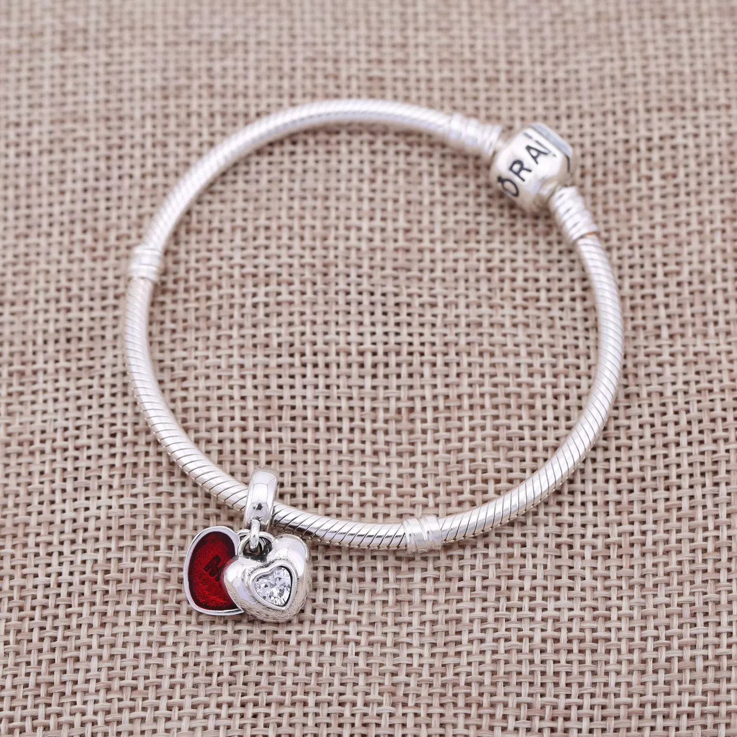 Charm PANDORA de Prata Pendente Você&Eu - 791244CZ