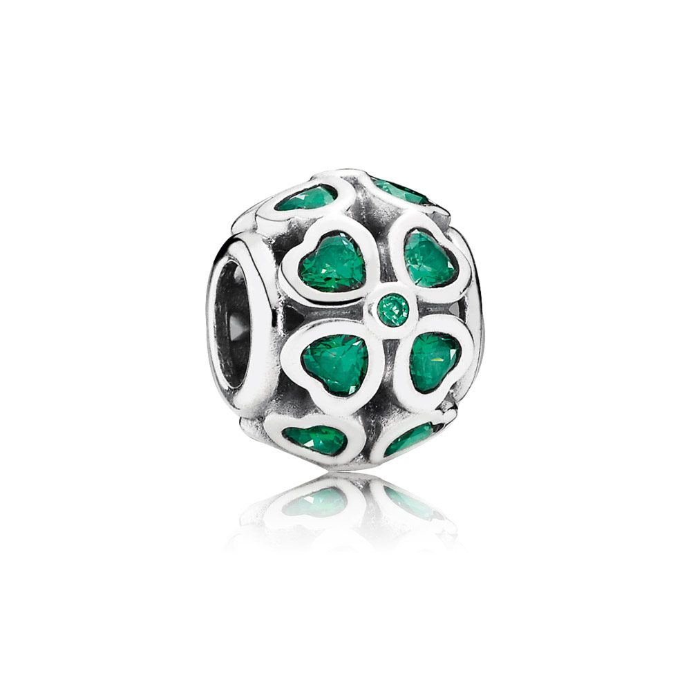 charm pandora de prata trevo da sorte 791496czn
