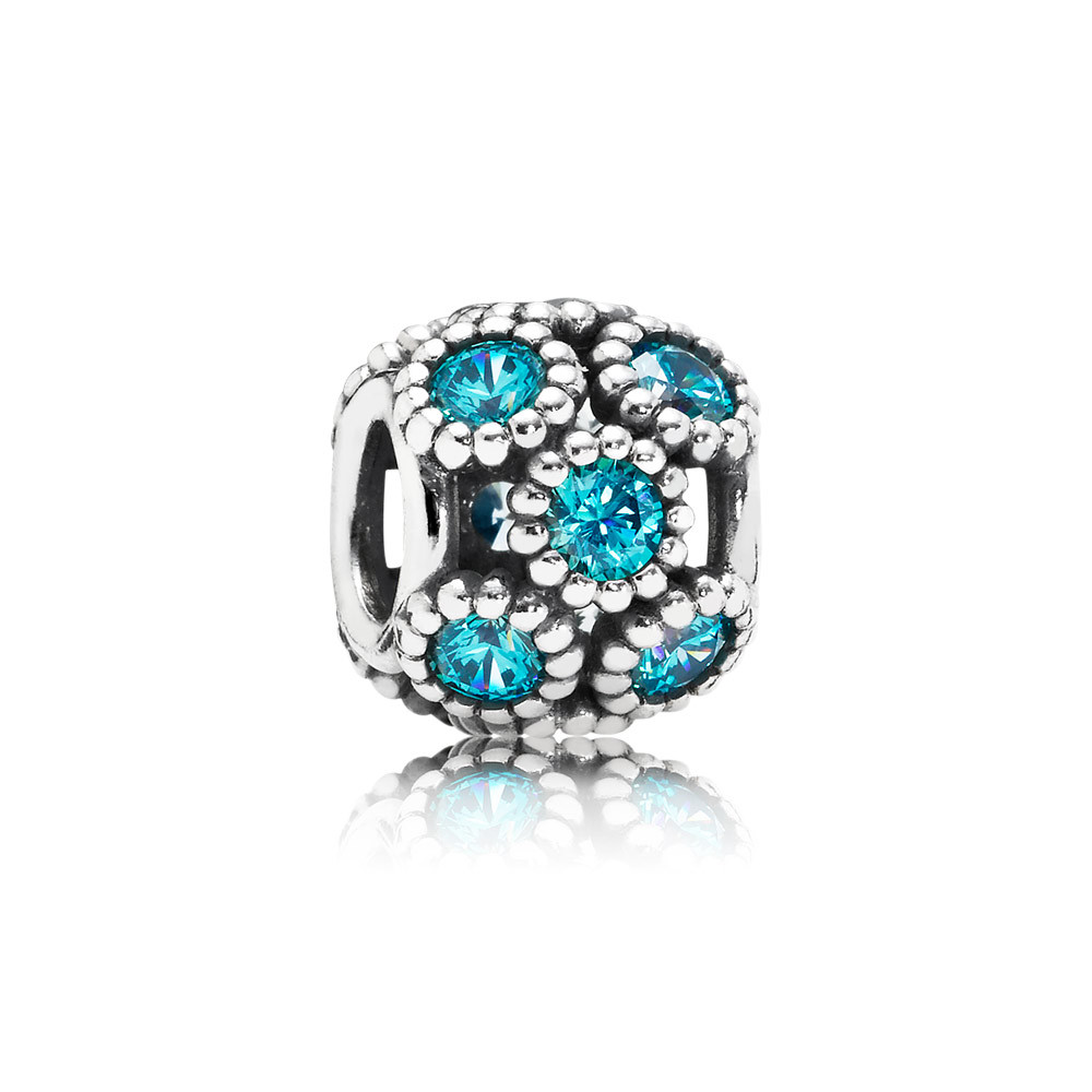 charm pandora de prata vazado brilho verde água 791296mcz