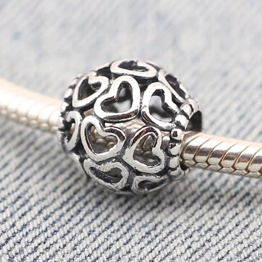 Charm PANDORA de Prata Vazado Corações - 790964