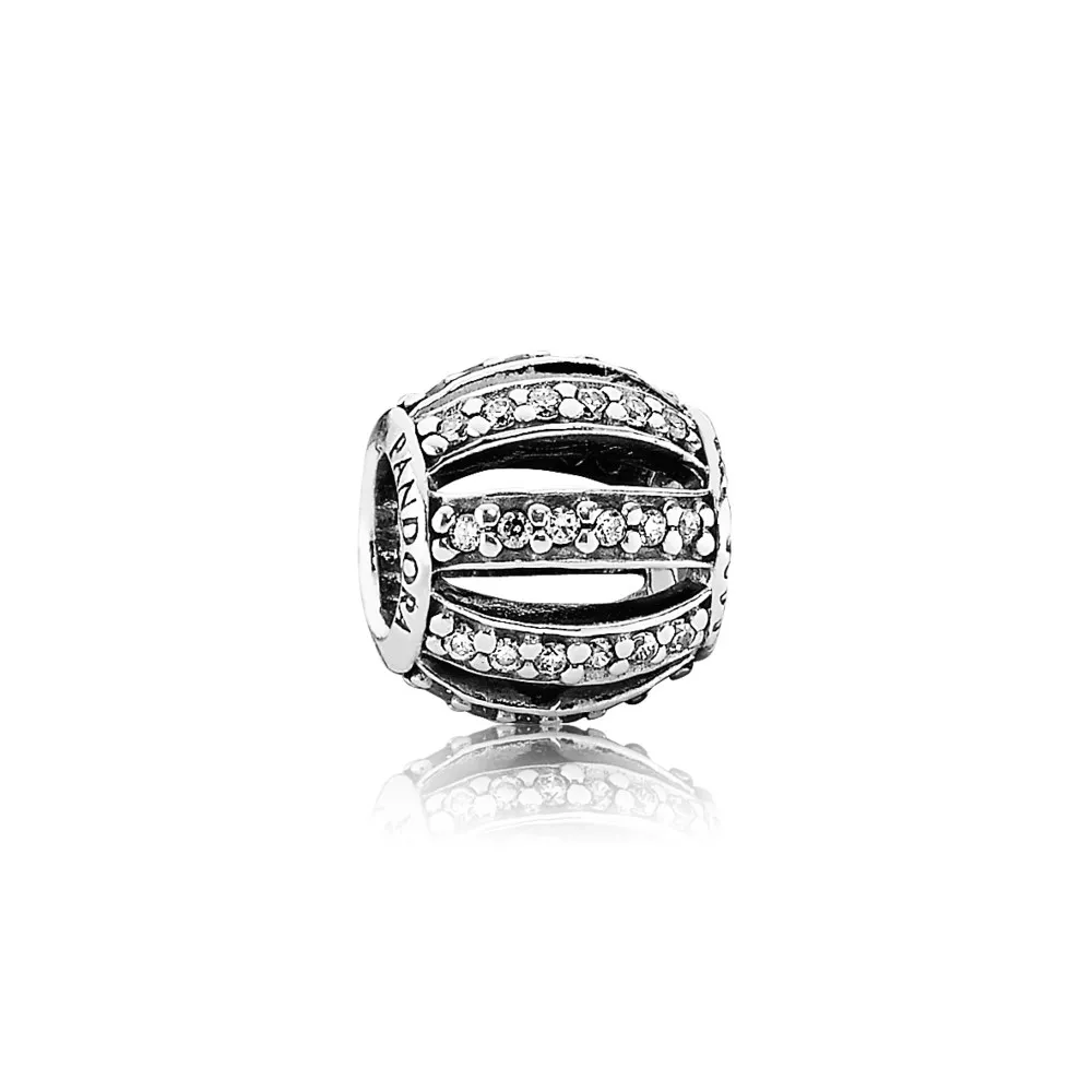 charm pandora de prata vazado pavê 791115cz