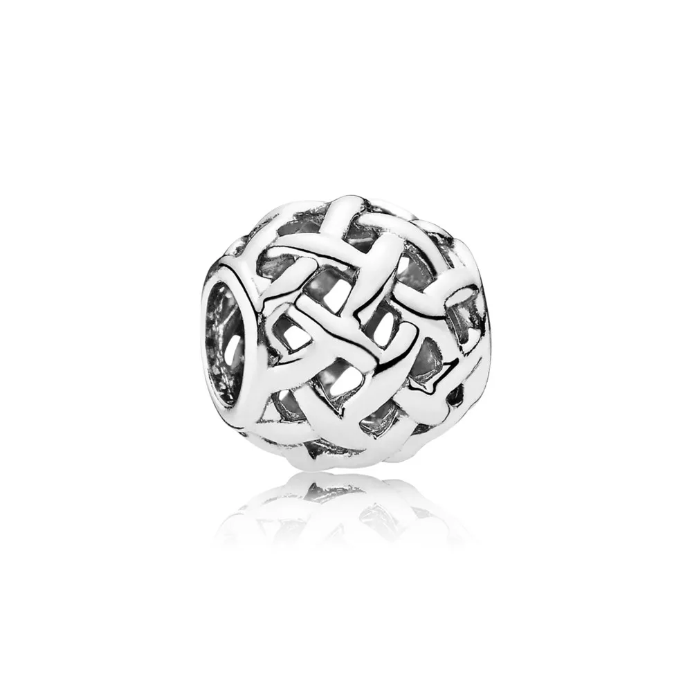 charm pandora de prata vazado trançado 790973