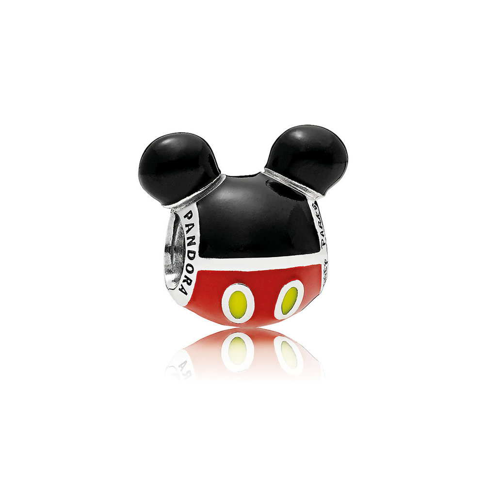 charm pandora de prata ícone de silhueta de mickey mouse