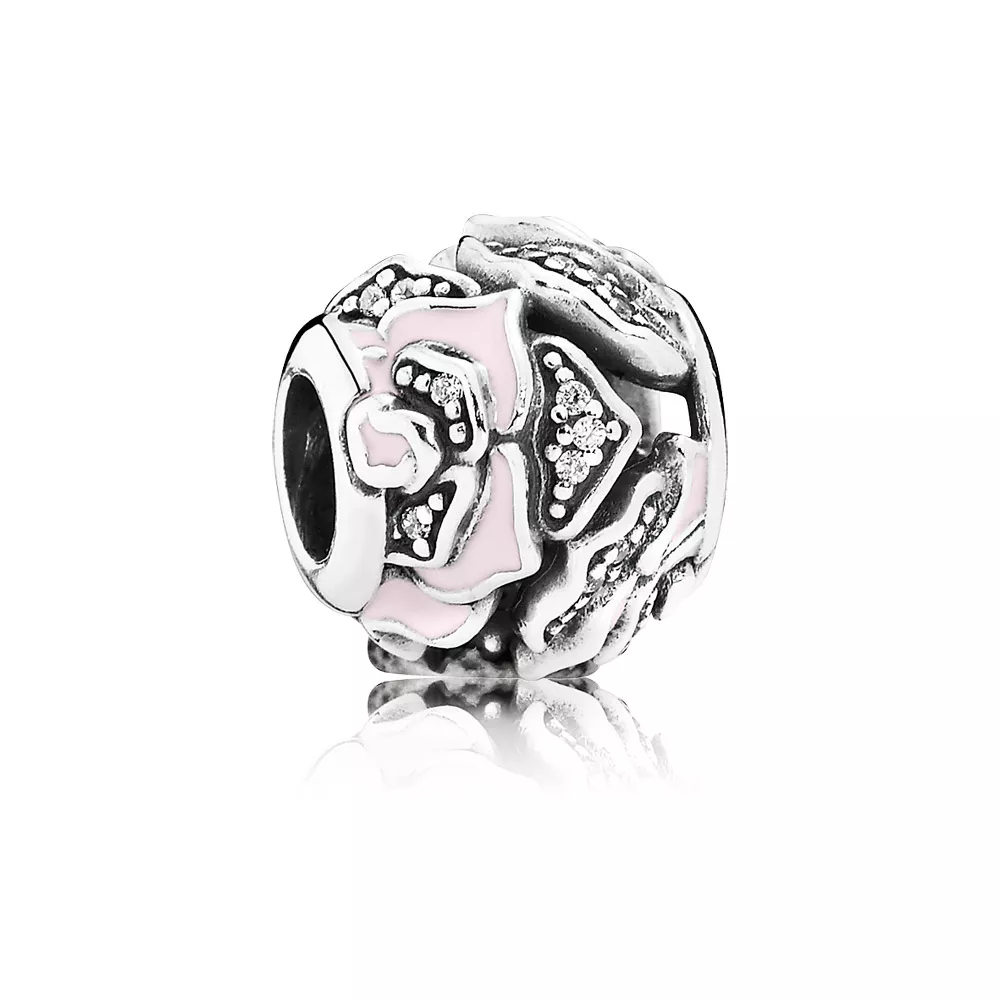 Charm PANDORA Delicada Flor Rosa - 791527EN40