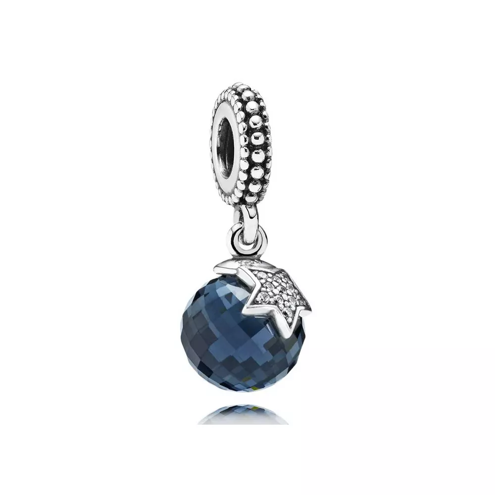 charm pandora estrela radiante azul