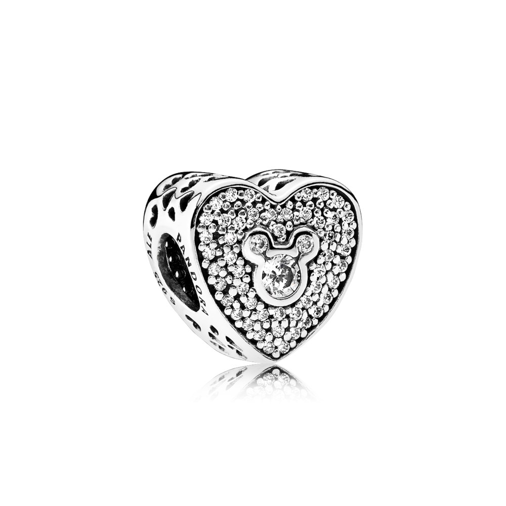 charm pandora mickey minnie coração brilhante 792049cz