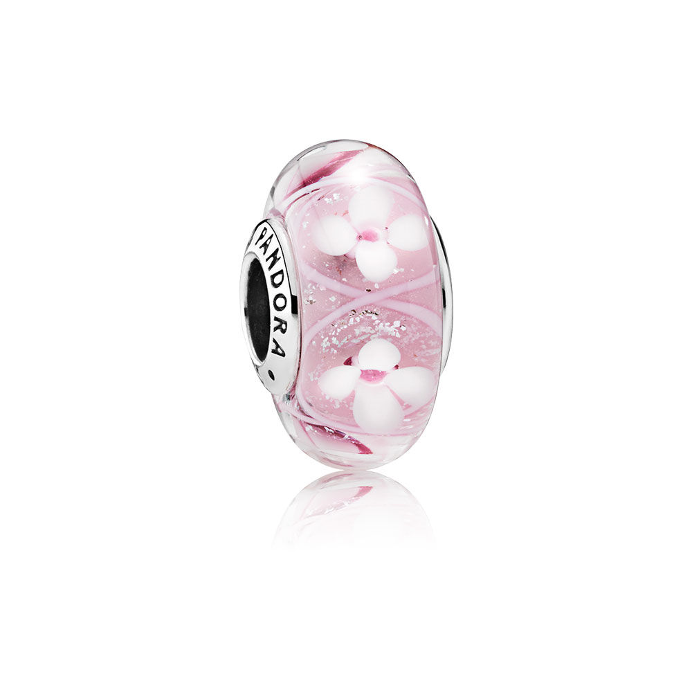 charm pandora murano campos floridos rosa 791665