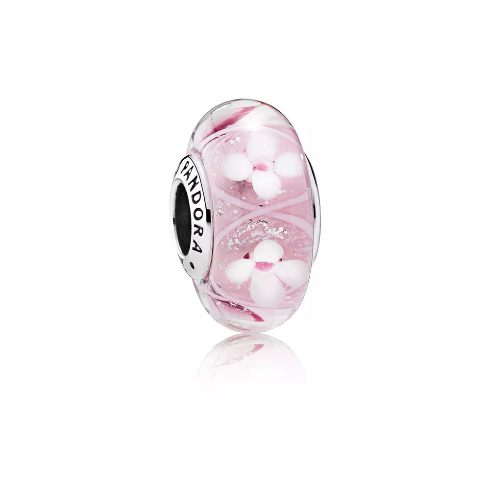Charm PANDORA Murano Campos Floridos Rosa - 791665