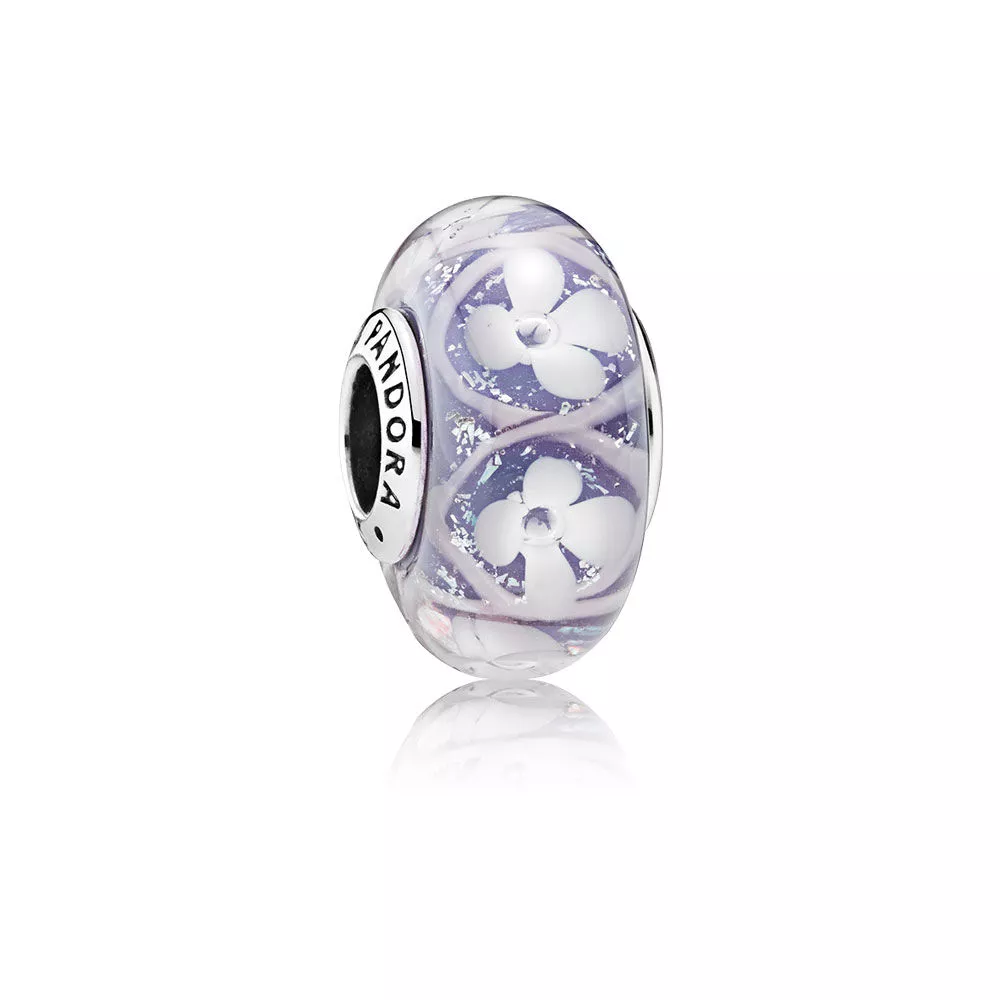 charm pandora murano campos floridos roxo 791667
