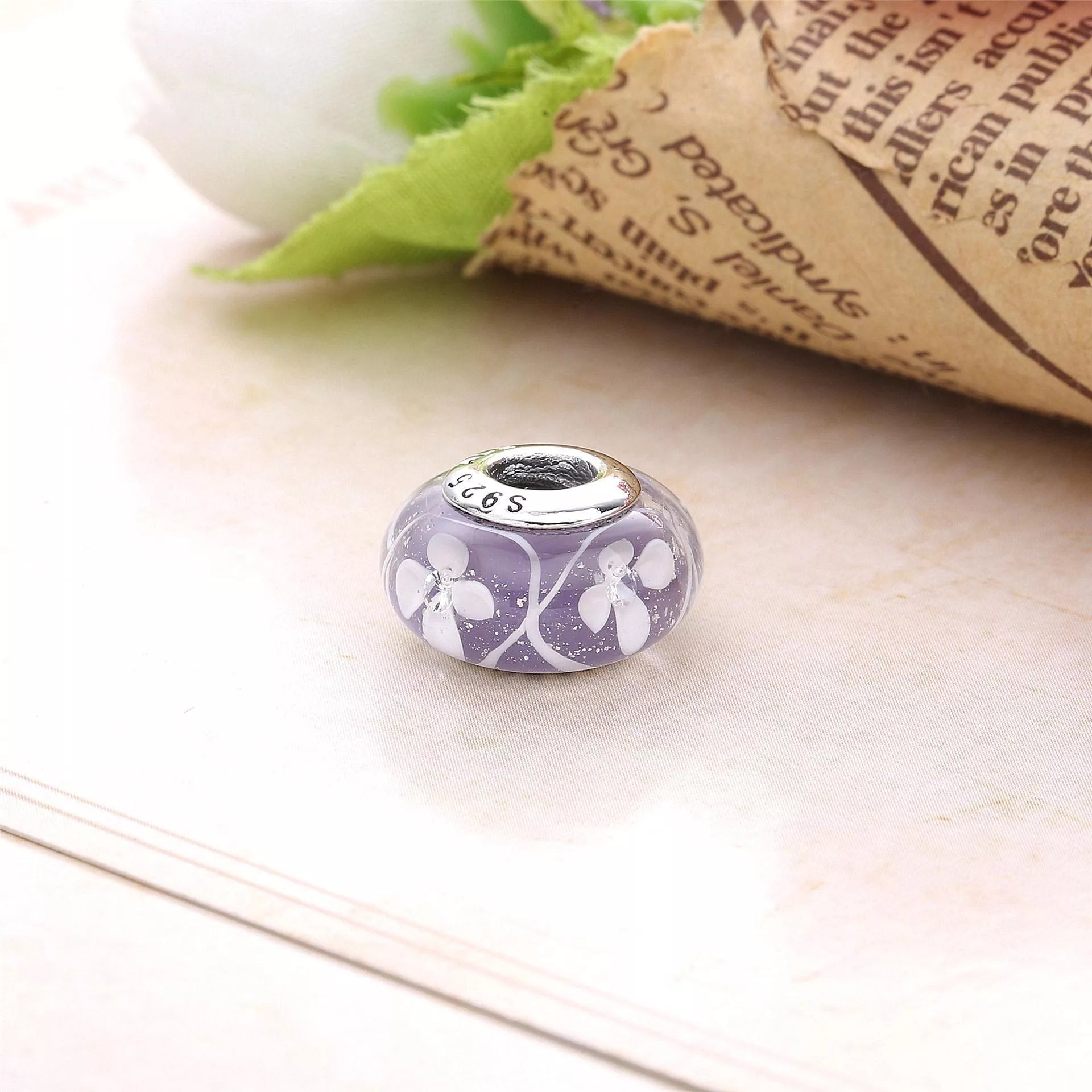 Charm PANDORA Murano Campos Floridos Roxo - 791667